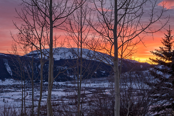 MT. CRESTED BUTTE WINTER SUNSET